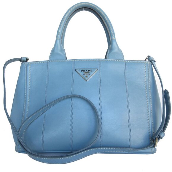 PRADA Blue Leather Shoulder Bag - Picture 1 of 5